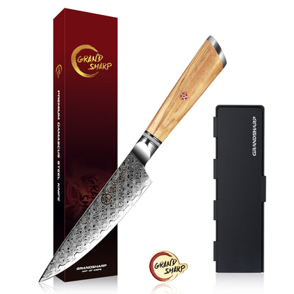 Grandsharp Damascus Steel Set Damascus AUS 10 Chef Knife Santoku Utility Paring Cleaver Kitchen Knife Collection