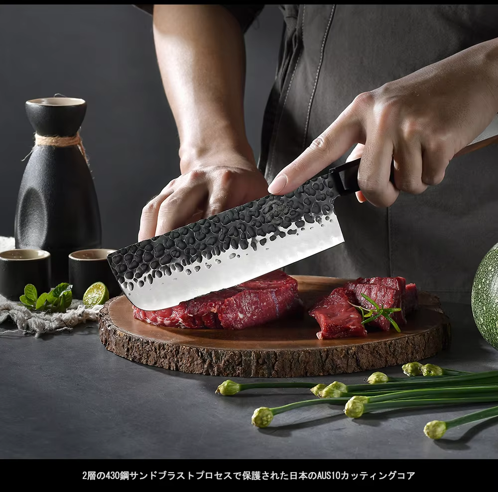 Grandsharp High Quality Chef Knife High Carbon Stainless Steel Kitchen Slicing Vegetable Meat Nakiri Knife