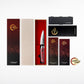 Grandsharp 3.7"Damascus AUS-10 Core Utility Fruit Paring Knife Red Resin and Carbon Fiber Handle