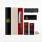 Grandsharp 7 Inch Nakiri Knife Kitchen Copper 55 Layers Carbon Steel Kitchen Nakiri Knife with Red Resin & Carbon Fiber Handle