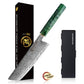 Grandsharp 7 Inch Damascus Kitchen Knife Nakiri Knife with Solidified Wood and Copper Bolster Handle