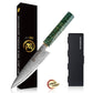 Grandsharp 67 Layers Damascus Kitchen Chef Knife Set with Green Solidified Wood Handle