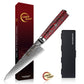 Grandsharp 67 Layers Damascus S35VN Steel Multifunction 6" Utility Knives Carbon Fiber Red Risen Handle