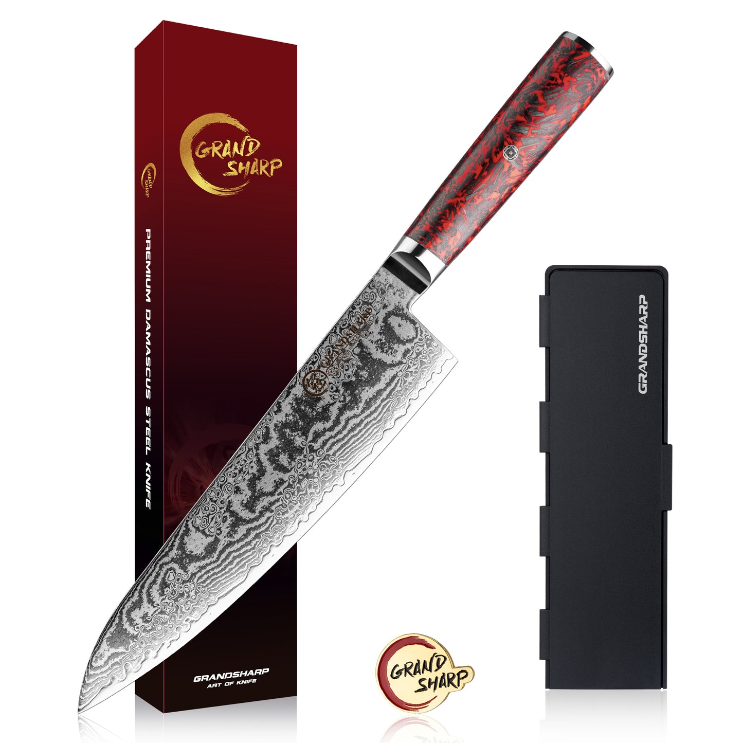 Grandsharp 67 Layers Damascus S35VN Powder Steel Kitchen Chef Knife Set