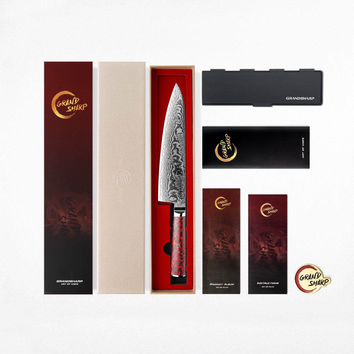Grandsharp 67 Layers Damascus S35VN Powder Steel Kitchen Chef Knife Set