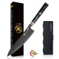 Grandsharp 8'' Kitchen Chef Knife 67 Layers Japanese Damascus Steel Black Chef Kitchen Knives with Black Carbon Fiber Handle