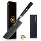Grandsharp Kitchen Black Chef Knife Set Japanese 67 Layers Damascus Steel Kiritsuke Nakiri Bunka Knives Sets Carbon Fiber Handle
