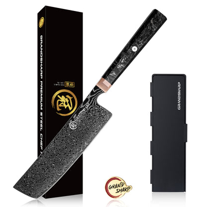Grandsharp Black Damascus Kitchen Knife Collection