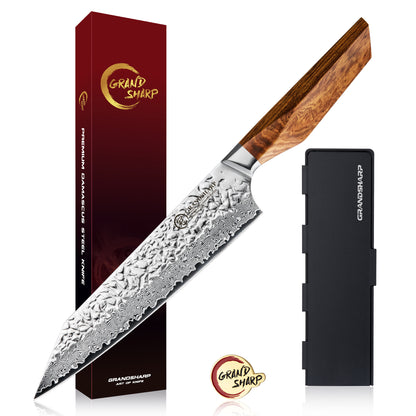 Grandsharp Premium 1-5pcs Damascus Kitchen Knife Set 67 Layers AUS-10 Cutting Core Africa Rose Wood Handle Meat Food Cutter