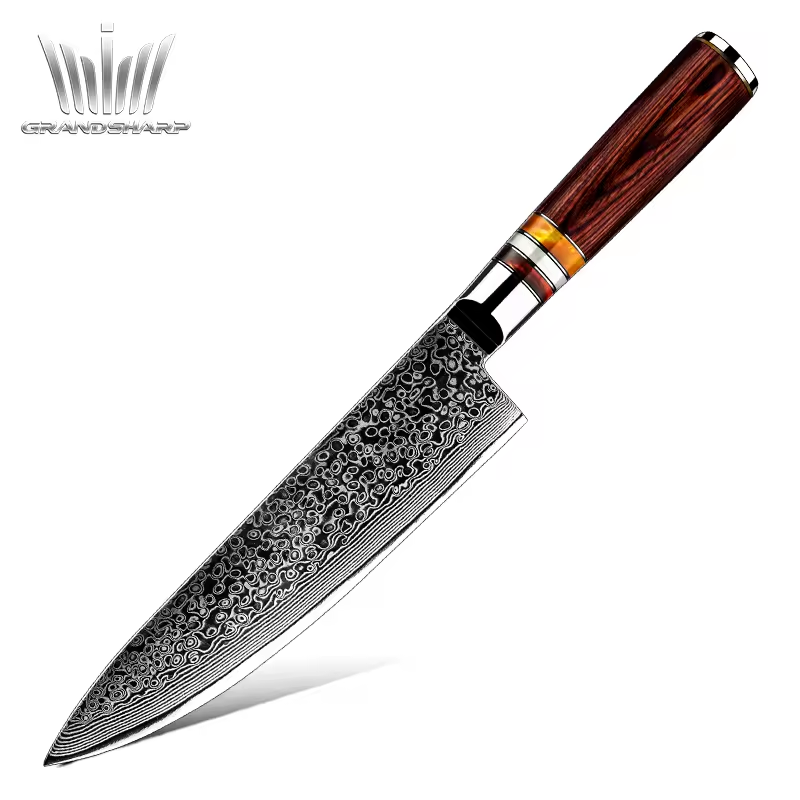 Grandsharp Japanese 67 Layers Damascus Steel Sharp Kitchen Knife Chef Knife Gyuto Cooking Knife With Pakkawood Handle