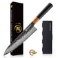 Grandsharp Modern Kitchen Chef Knife 8 Inch Damascus Steel 67 Layers 10Cr15Mov Chef Knives with Ebony & Solidified Wood Handle