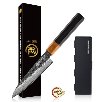 Grandsharp Handmade Forged Kurouchi Damascus Kitchen Knife Collection