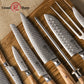 Grandsharp Custom Olive Wood Handle Damascus Kitchen Knife Collection
