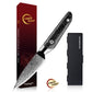 Grandsharp Paring Fruit Kitchen Knife 67 Layers 4 Inch AUS10 Damascus Steel Kitchen Paring Knives with Black Carbon Fiber Handle