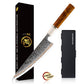 Grandsharp Custom 55 Layers Damascus Steel 8 Inch Chef Knife with Solidified Wood Handle