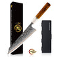 Grandsharp 55 Layers Copper Core Damascus Steel Kiritsuke  Knife with Solidified Wood Handle