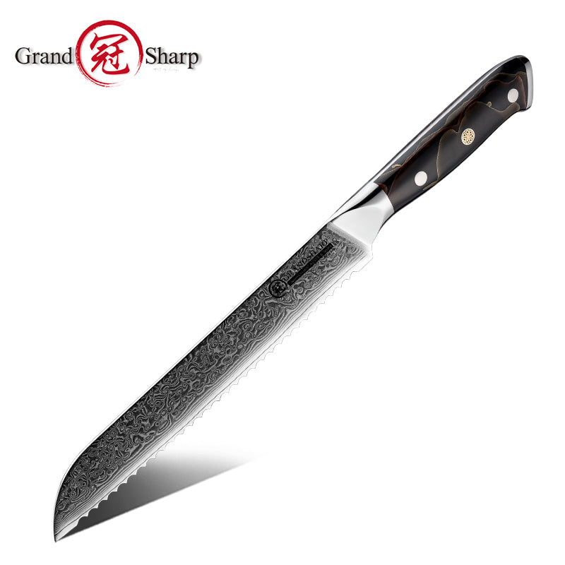 Grandsharp 10Cr15CoMoV damascus bread knife