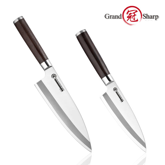 Grandsharp 5Cr15MoV Deba Knife with Wenge Wood Handle