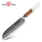 Grandsharp 6 Pcs Damascus Steel Chef Knife Sets with White Resin & Solidified Wood Handle