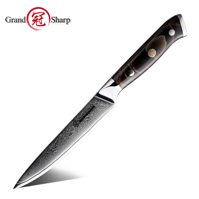 Grandsharp 10Cr15CoMoV damascus petty utility knife