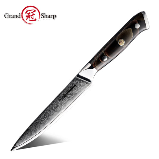Grandsharp 10Cr15CoMoV damascus petty utility knife