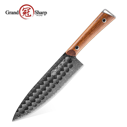 Grandsharp Black Damascus 10Cr15CoMoV Chef Knife