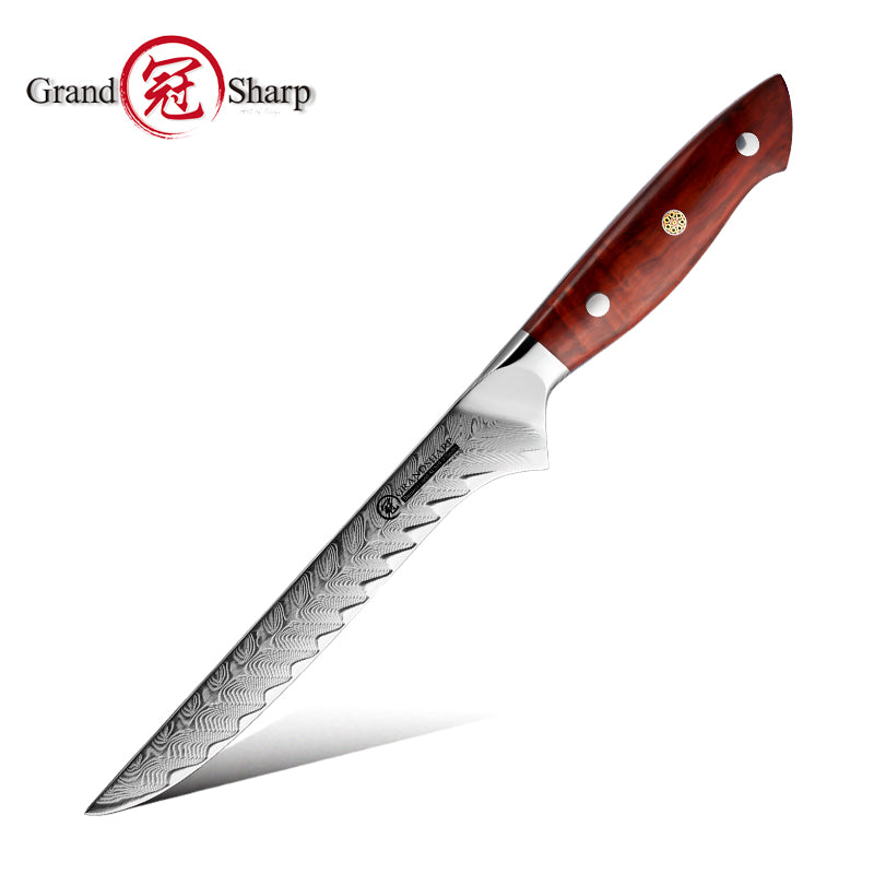 Grandsharp 5Pcs Professional Kitchen Knife Set AUS-10 Japanese Damascus Chef Paring Boning Knives Meat Slicer Fruit Cutting Tool