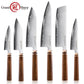 Grandsharp 1-5Pcs Kitchen Knife Set ZDP-189 Steel Core 3 Layer Composite Africa Mkuruti Wood&Brass Handle Complete Knife Set