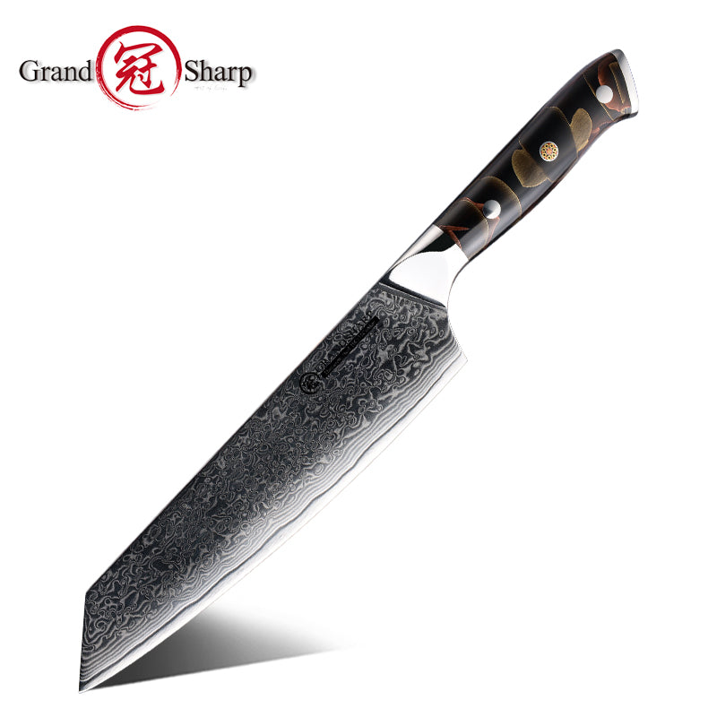 Grandsharp 10Cr15CoMoV damascus kiritsuke chef knife