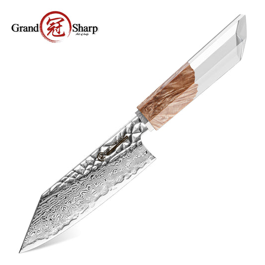 Grandsharp New Design Damascus Bunka Prep Knife