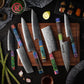 Grandsharp 10CR15MOV Damascus Steel Cleaver Meat Kiritsuke Nakiri Gyuto Chef Kitchen Knife Sets with Wood Handle