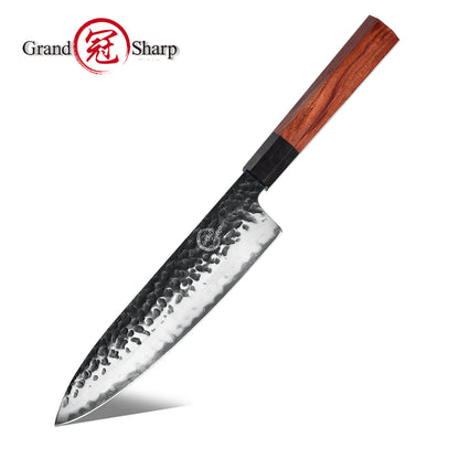 Grandsharp Handmade Forged San Mai Steel Kitchen Chef Knife Set