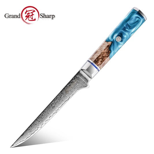 Grandsharp 10Cr15CoMoV Damascus 6inch Boning Knife