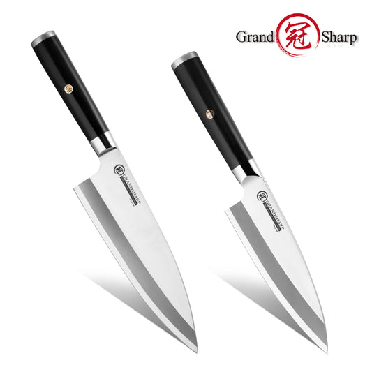 Grandsharp 5Cr15MoV Deba Knife with Black G10 Handle