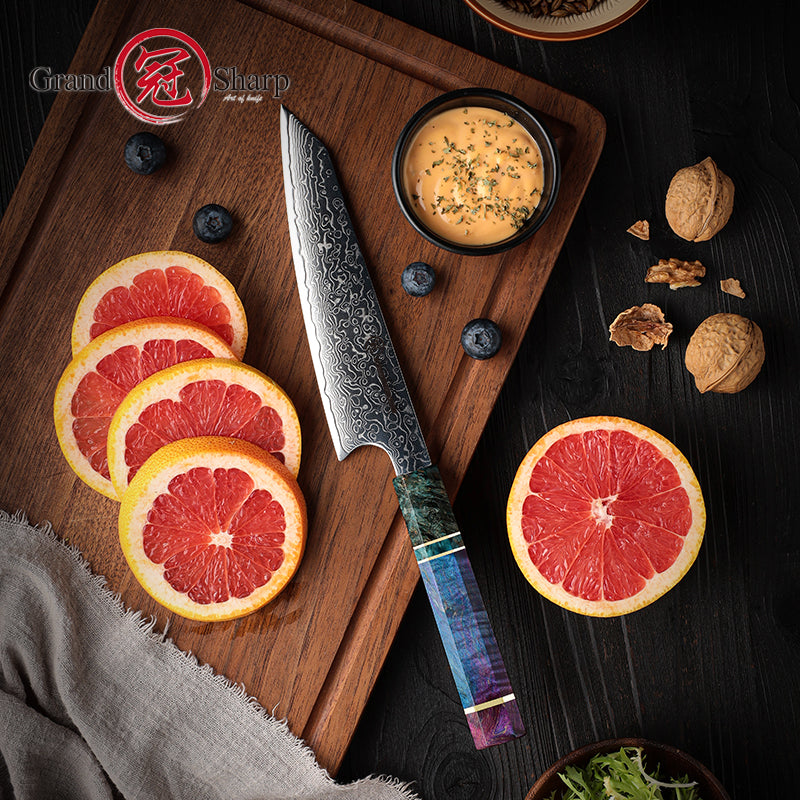 6.5INCH 67 Layers Damascus Steel Kitchen Chef Kiritsuke Knife 10CR15MOV Blade Kitchen Knives with Octagonal Wood Handle