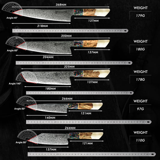 Grandsharp 10Cr15CoMoV Damascus Kitchen Knife Collection