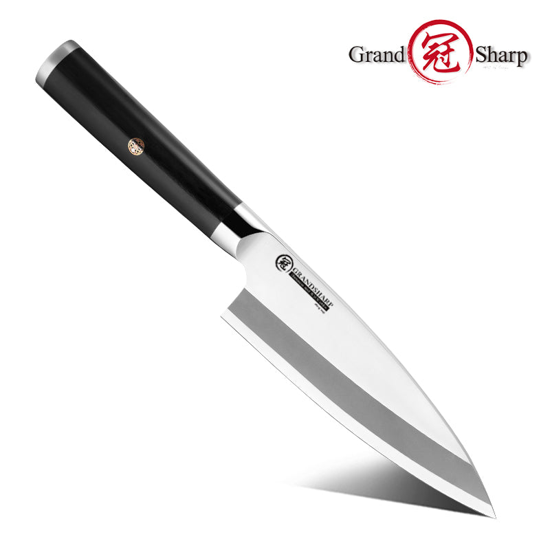 Grandsharp 5Cr15MoV Deba Knife with Black G10 Handle