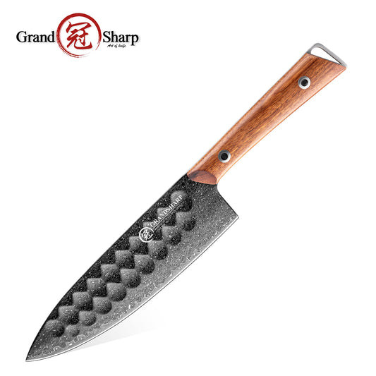 Grandsharp Black Damascus 10Cr15CoMoV Utility Petty Knife
