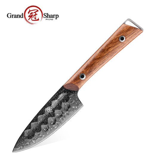 Grandsharp Black Damascus 10Cr15CoMoV Paring Knife
