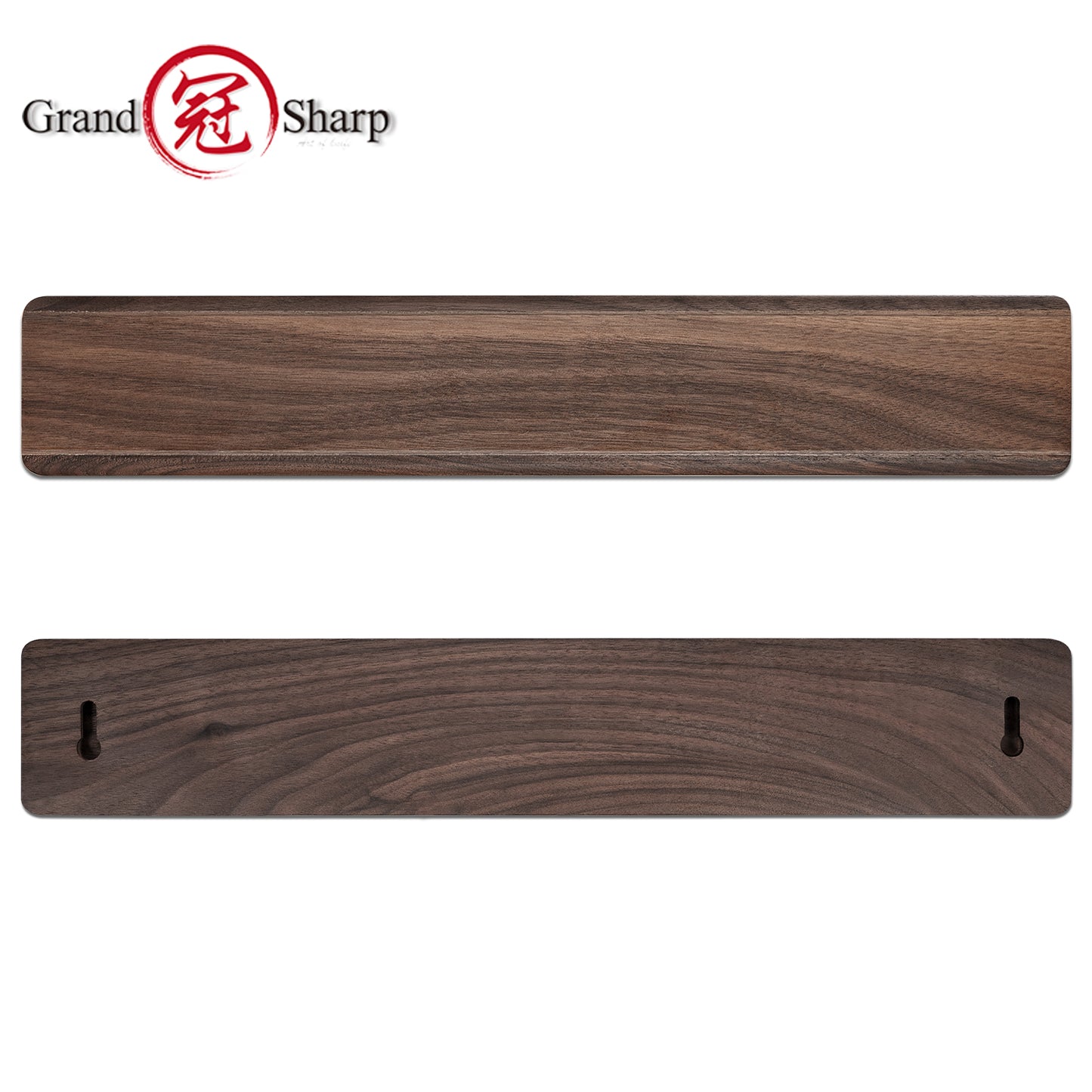 Grandsharp Strong Magnet Walnut Wood Knife Hanger Strip Magnetic Wall Mounted 15.8" Holder