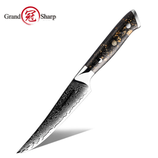 Grandsharp Professional 10Cr15CoMoV Damascus Steel Steak Knife