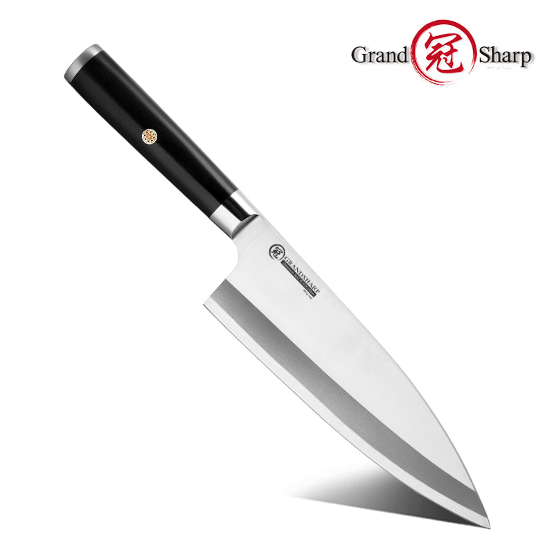 Grandsharp 5Cr15MoV Deba Knife with Black G10 Handle