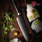 Grandsharp Black Handle 10Cr15CoMoV Damascus Kiritsuke Knife