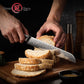 Grandsharp 8-inch Damascus Premium Bread Knife 67-layer Stainless Steel Serrated Cake Bread Knife with Black Handle