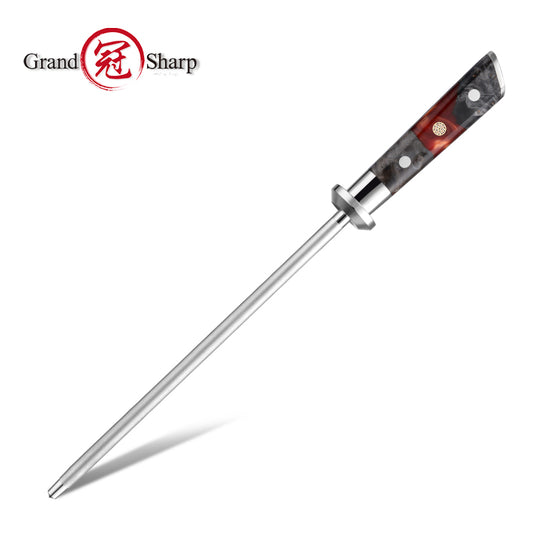 Grandsharp Diamond Sharpening Rod 600# with Gray Wood Handle