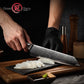 Grandsharp Damascus Premium Kiritsuke Knife High Carbon Steel with Black Carbon Fiber Resin & Gold-foil Handle