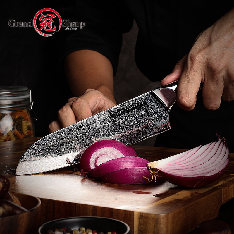 High Quality Damascus Kitchen Knife 67 Layers Damascus Steel Santoku Knife