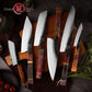 AUS10 Sandblasting 3-layer & Solidified Wood Handle Kiritsuke Gyuto Chef Nakiri Santoku Paring Utility Slaughter Kitchen Knives