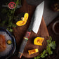 Grandsharp 7 Inch Handmade Forged 3 Layers AUS10 Steel Krirtsuke Knife Solidified Wood Handle