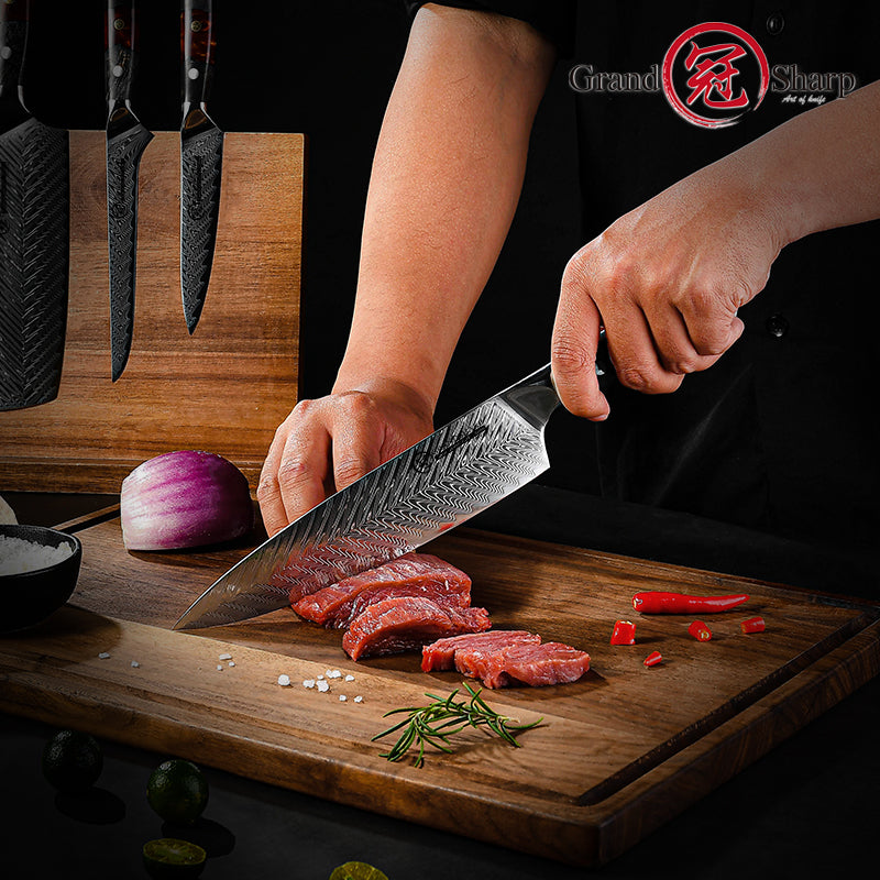 Grandsharp Wholesale 8 Inch Professional Damascus Chef Knives AUS10 High Carbon Steel